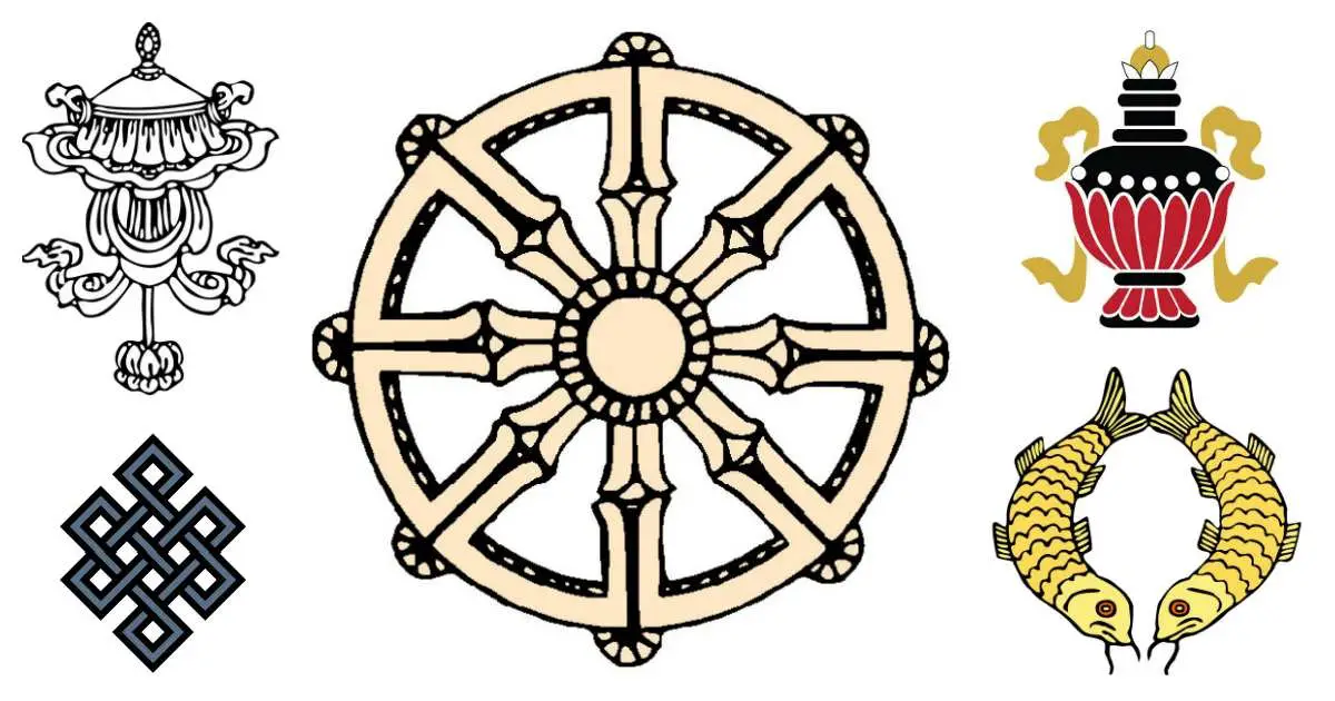 Buddhistische Symbole Der Lotus Schirm Und Mehr.